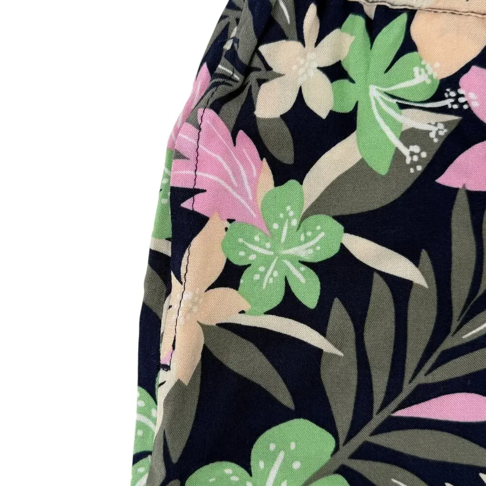 Roxy Blue Ocean Floor Floral Print Shorts Girls Size XXL 16 Pull On Pockets 3
